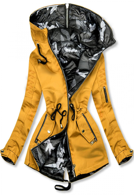 Oboustranná army parka žlutá