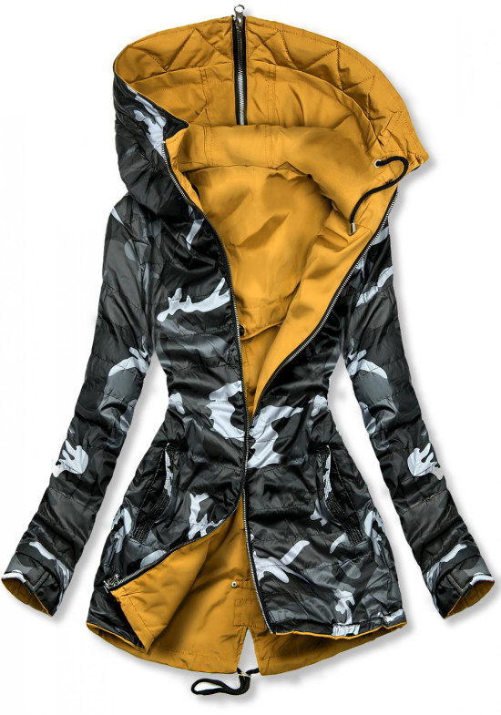 Oboustranná army parka žlutá