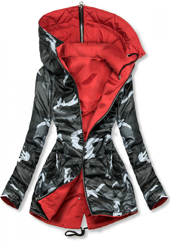 Oboustranná army parka červená