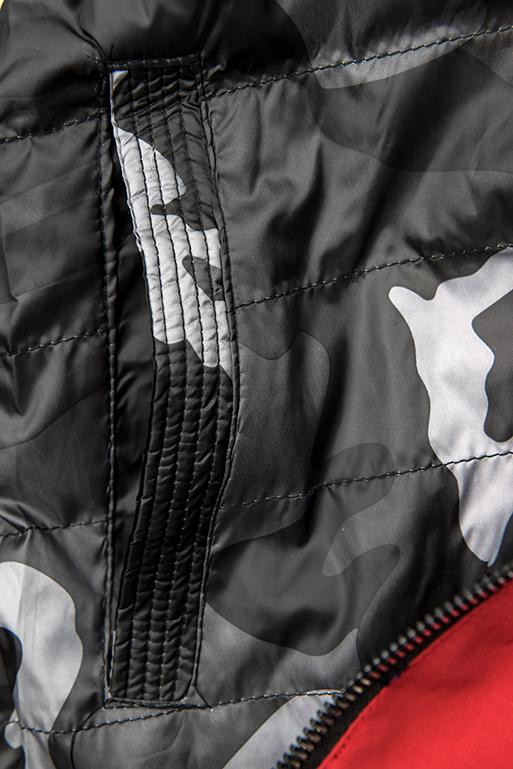 Oboustranná army parka červená
