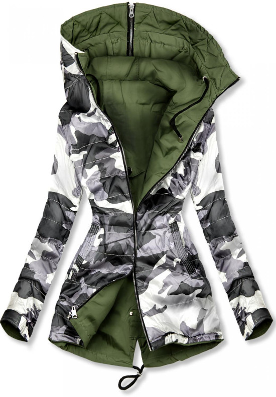 Oboustranná army parka zelená