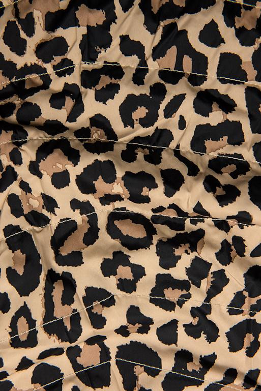 Hnědá oboustranná parka s leopardím vzorem