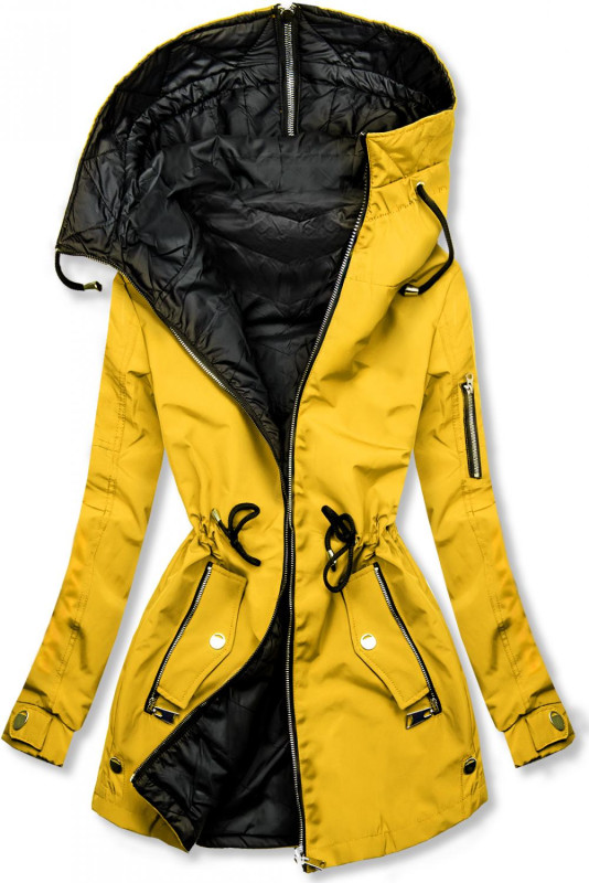 Oboustranná jarní parka žlutá/černá