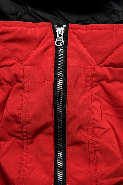 Oboustranná jarní parka červená/černá