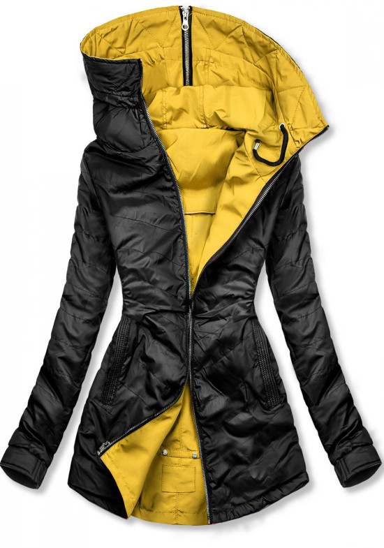 Oboustranná jarní parka žlutá/černá
