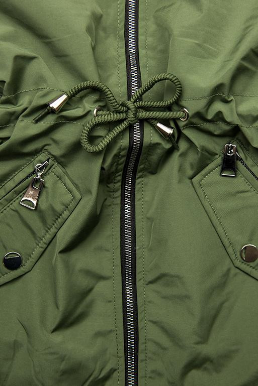 Jarní oboustranná parka, khaki-černá