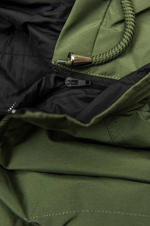 Jarní oboustranná parka, khaki-černá