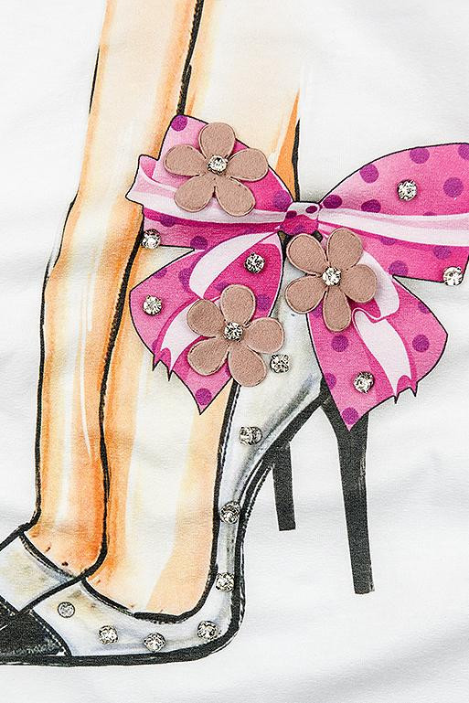 Bílé tričko s potiskem HEELS