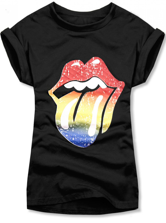 Černé tričko TONGUE