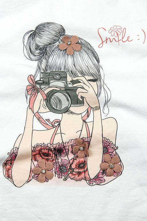 Bílé tričko s potiskem SMILE