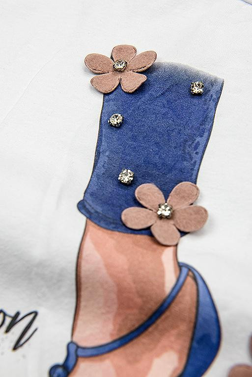 Bílé tričko s potiskem FASHION