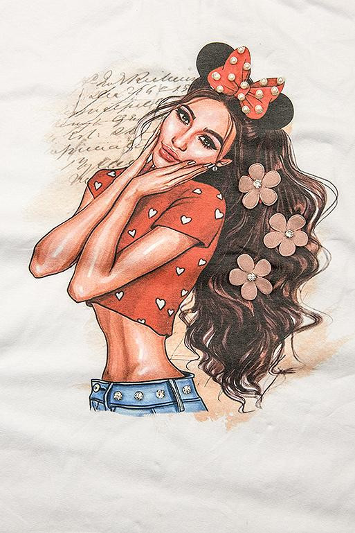 Bílé tričko s potiskem GIRL