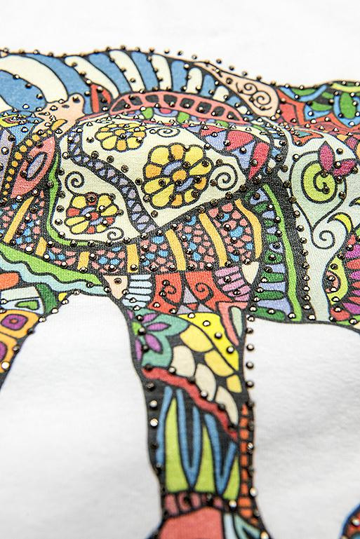 Bílé tričko s potiskem ELEPHANT