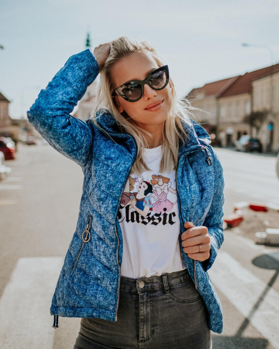Světle šedá melírovaná jarní bunda