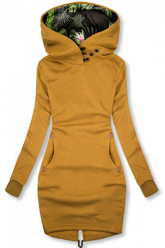 Mustard mikina ve slim střihu