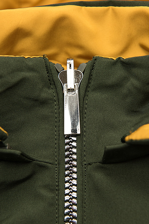 Parka s odepínatelnou kapucí khaki/žlutá