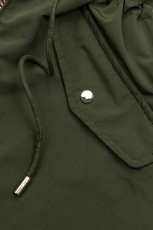 Parka s odepínatelnou kapucí khaki/žlutá
