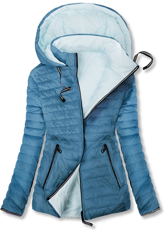 Oboustranná přechodná bunda světle modrá/baby blue