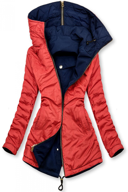 Modro-červená oboustranná parka