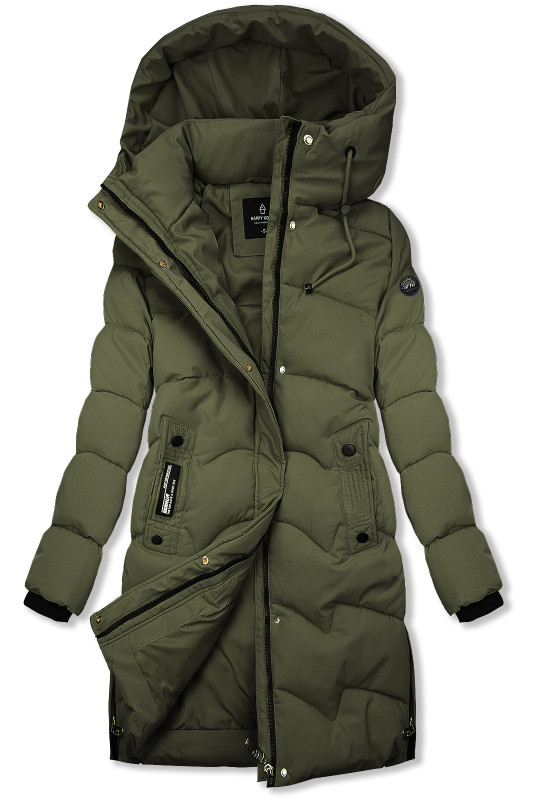 Khaki zimní bunda s kapucí SNOW
