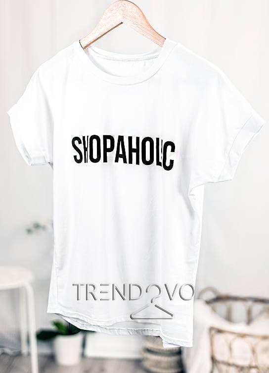 Bílé tričko SHOPAHOLIC