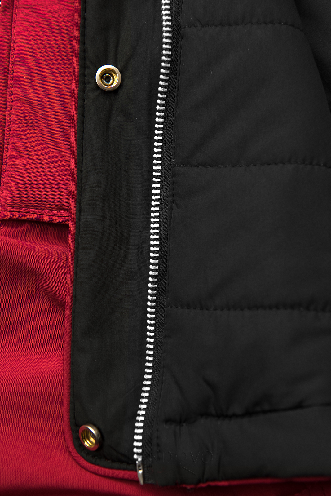 Červená/černá oboustranná podzimní bunda