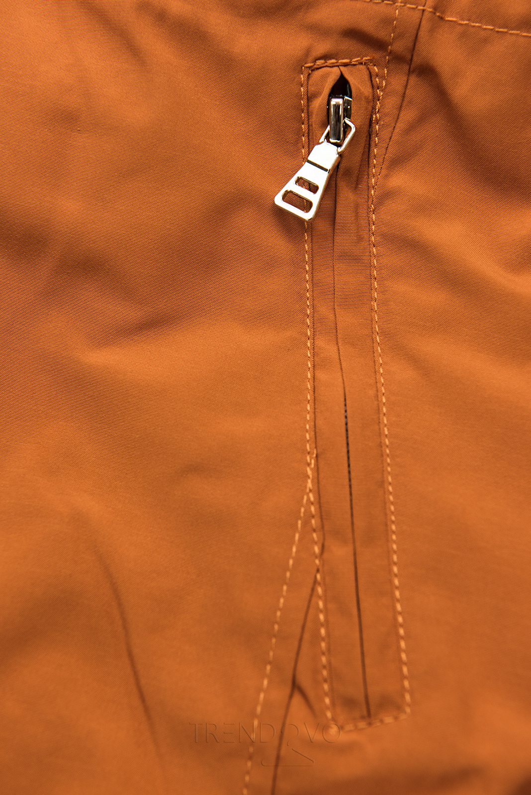 Cihlově oranžová prošívaná oboustranná bunda