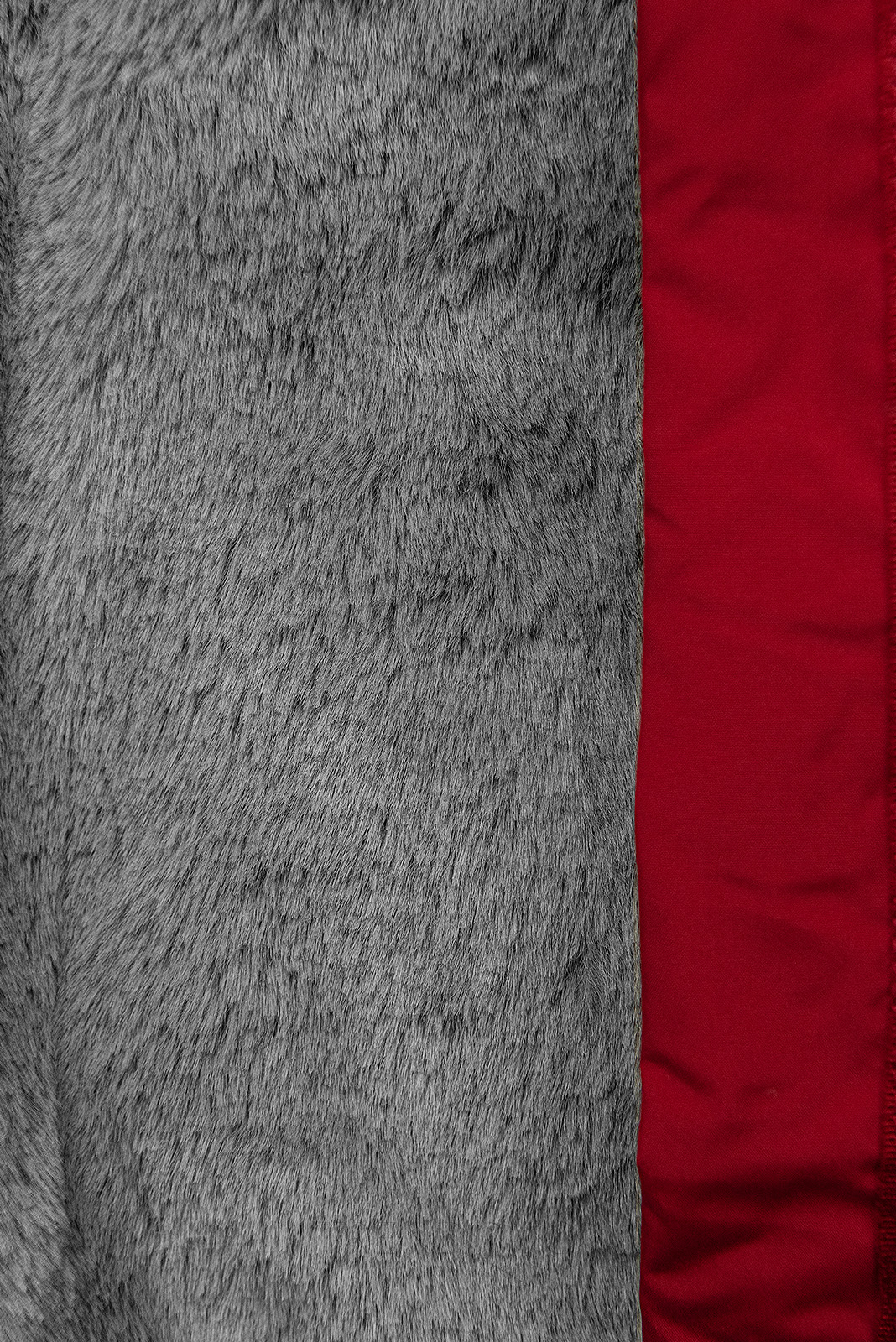 Červená prošívaná zimní bunda s plyšem
