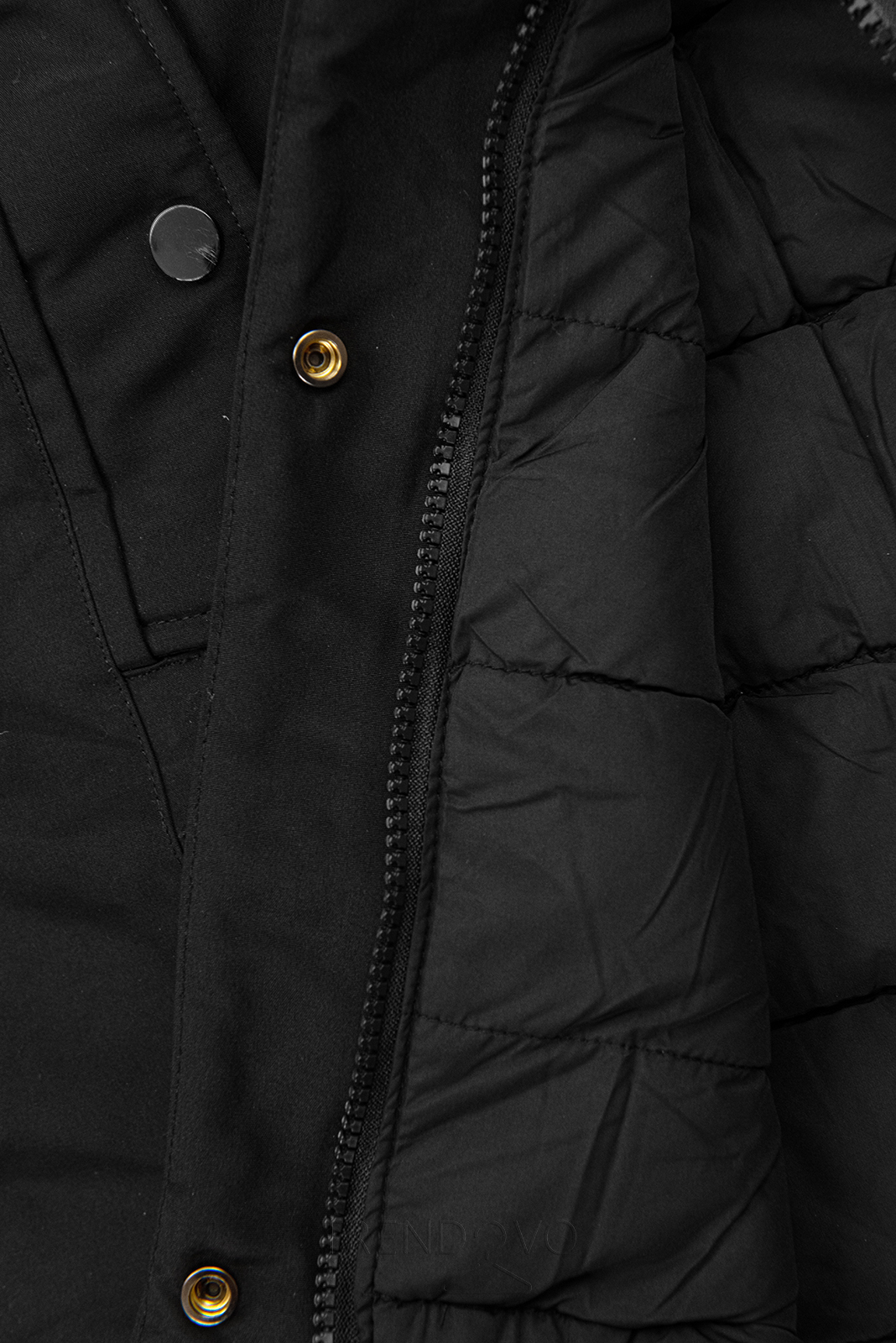 Oboustranná zimní bunda s kožešinou černá