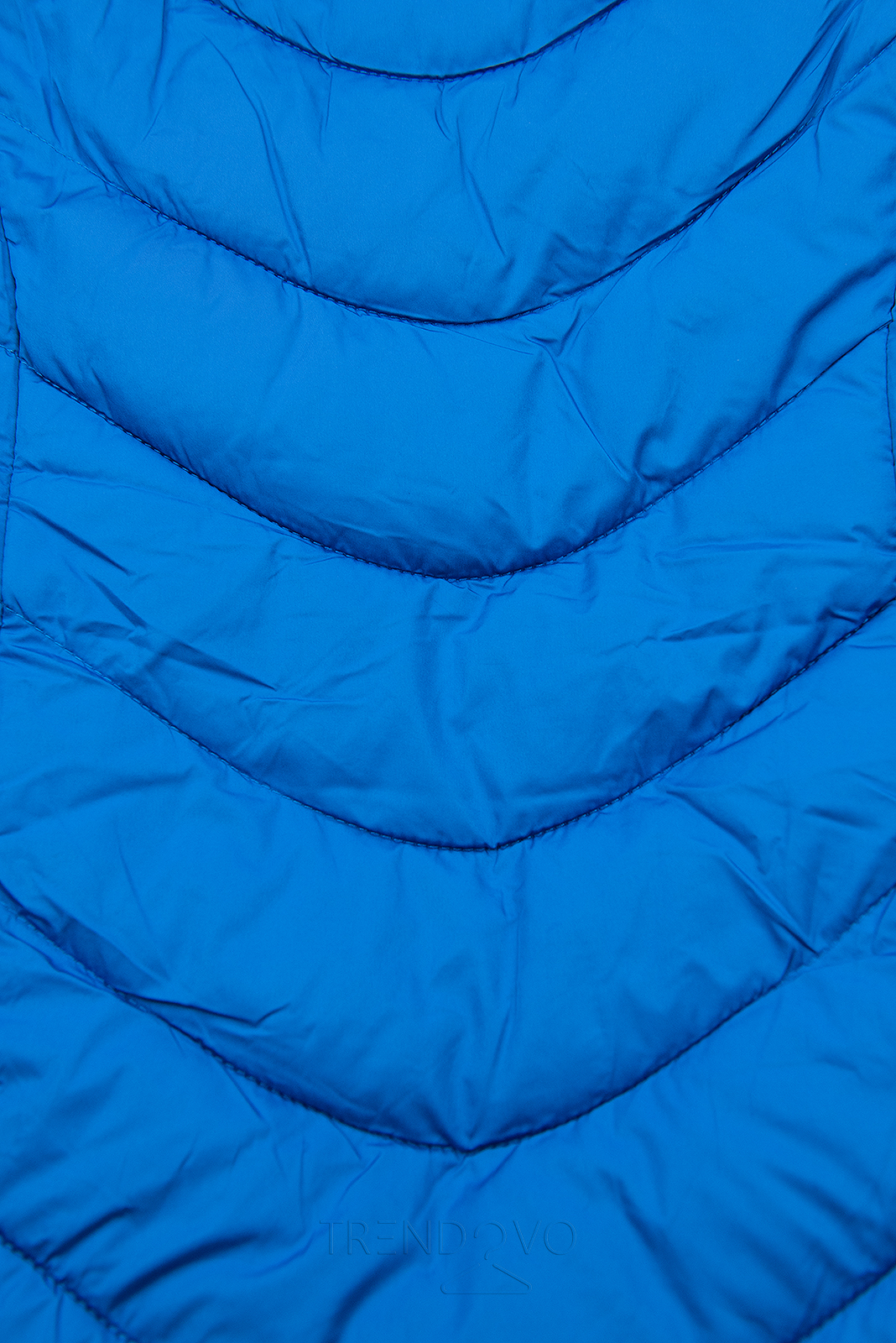 Královská modrá prošívaná bunda zateplená plyšem