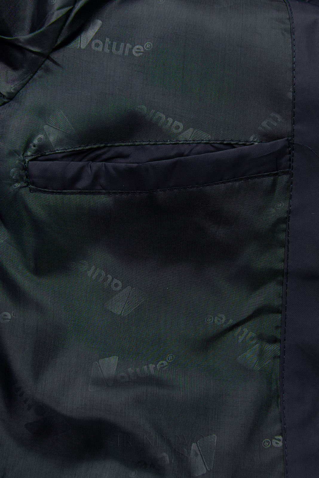 Přechodná bunda v prodlouženém střihu tmavě modrá