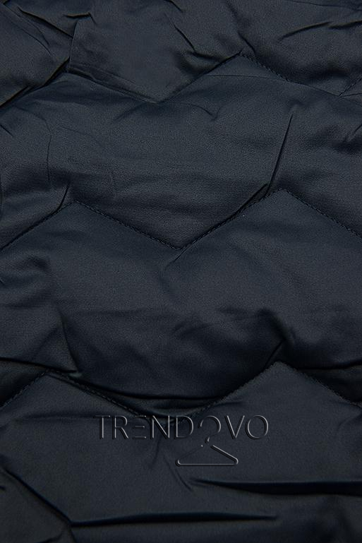 Tmavě modrá prošívaná bunda na období podzim/zima