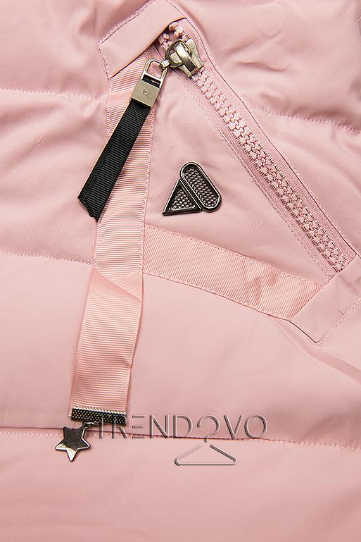 Zimní prošívaná bunda růžová