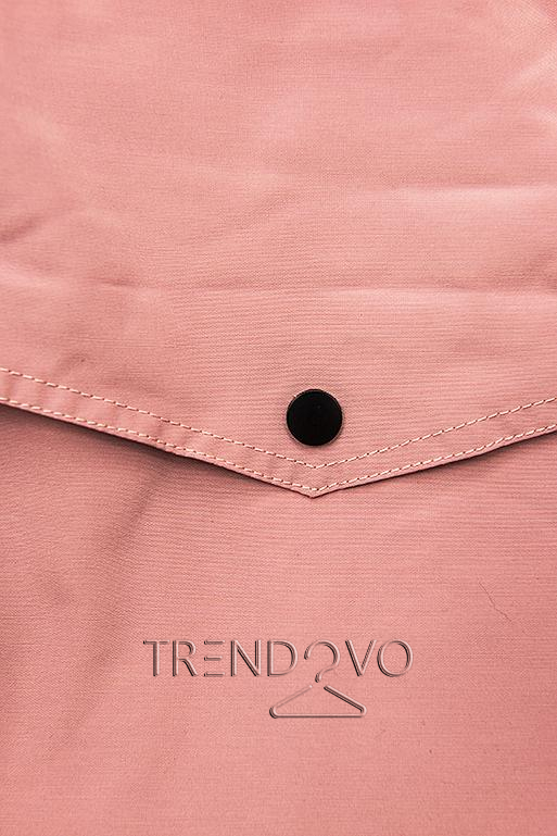 Růžová bunda zateplena plyšem