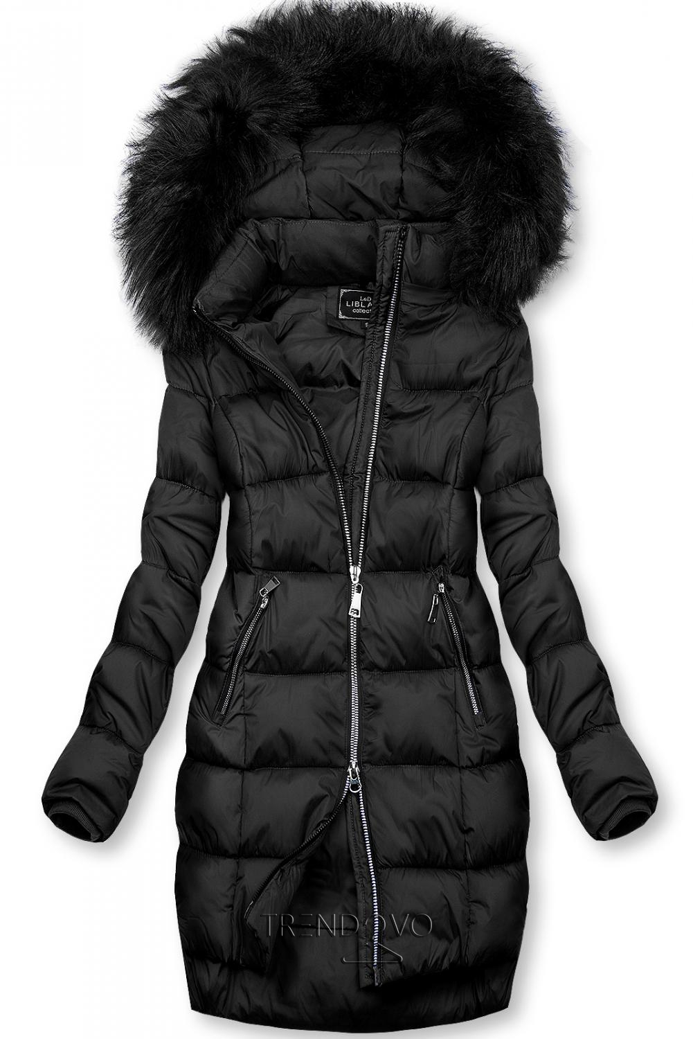 Černá zimní bunda na zip
