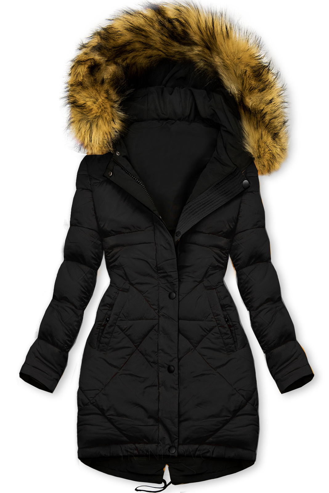 Černo-černá oboustranná zimní bunda