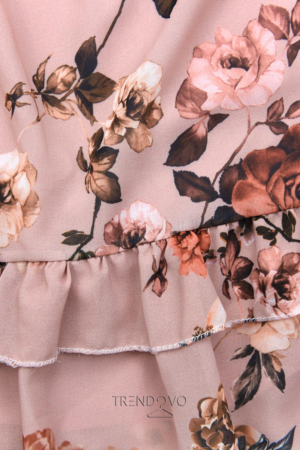 Růžové květinové šaty
