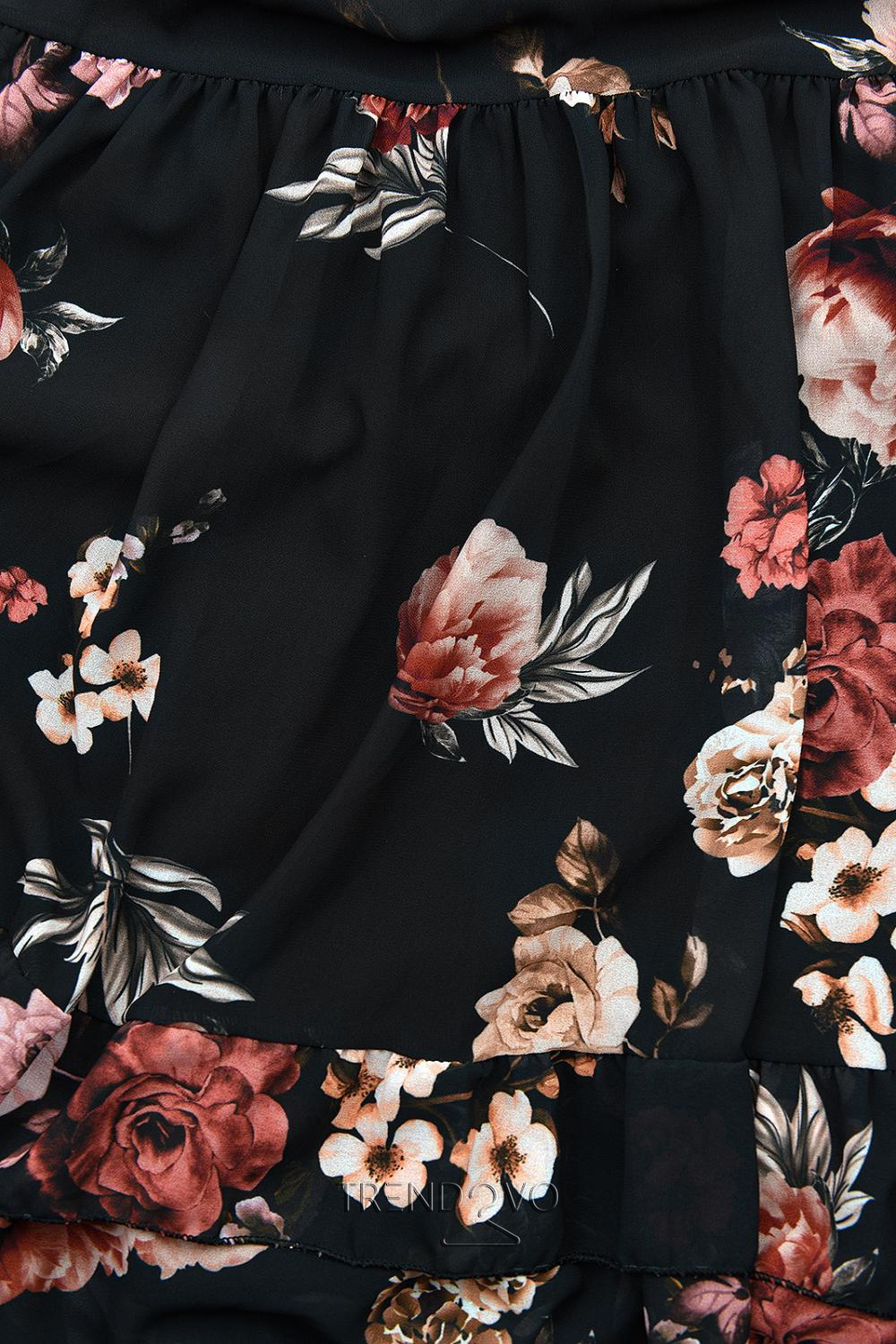 Černé květinové šaty