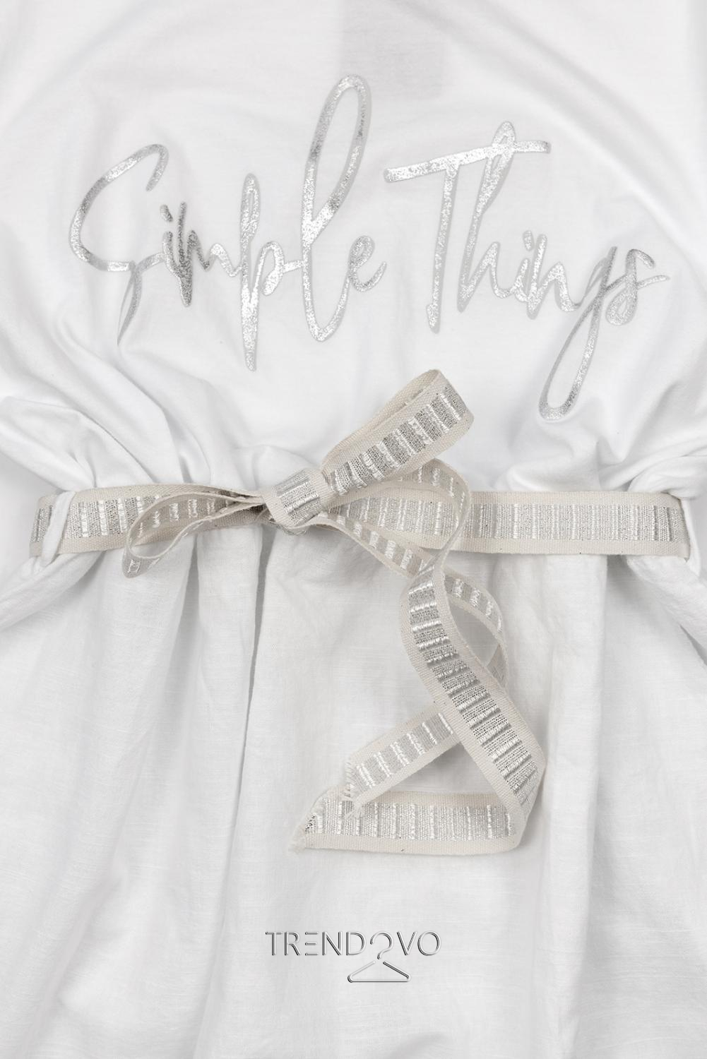 Bílé lněné midi šaty