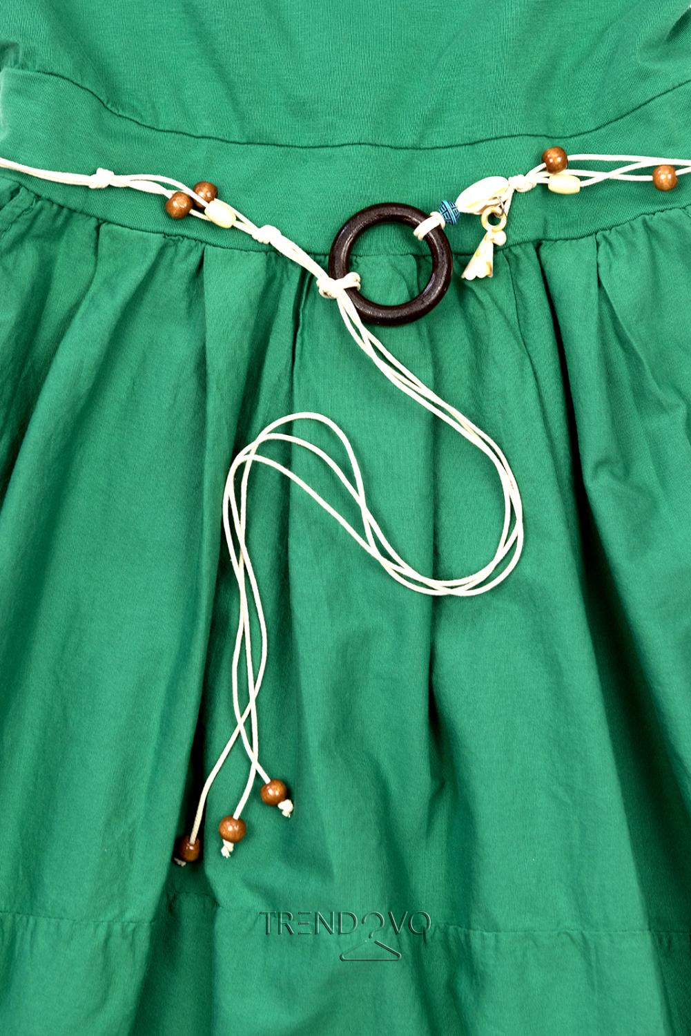 Zelené midi šaty v basic stylu