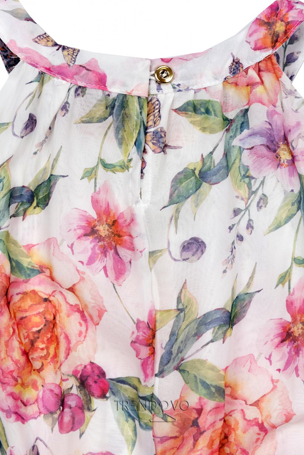 Růžové květinové šaty Laura/O'la Voga
