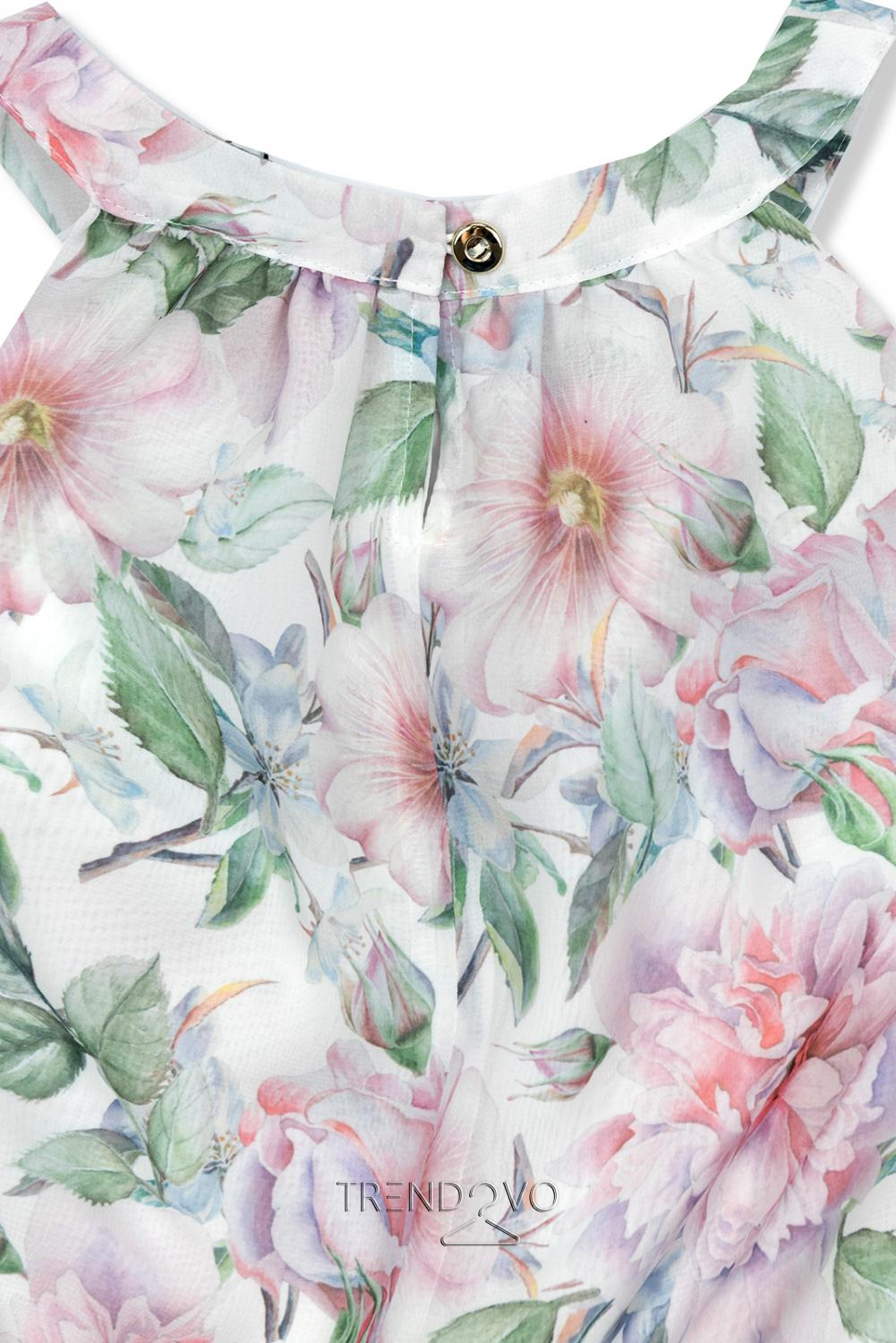 Růžovo-zelené květinové šaty Laura/O'la Voga
