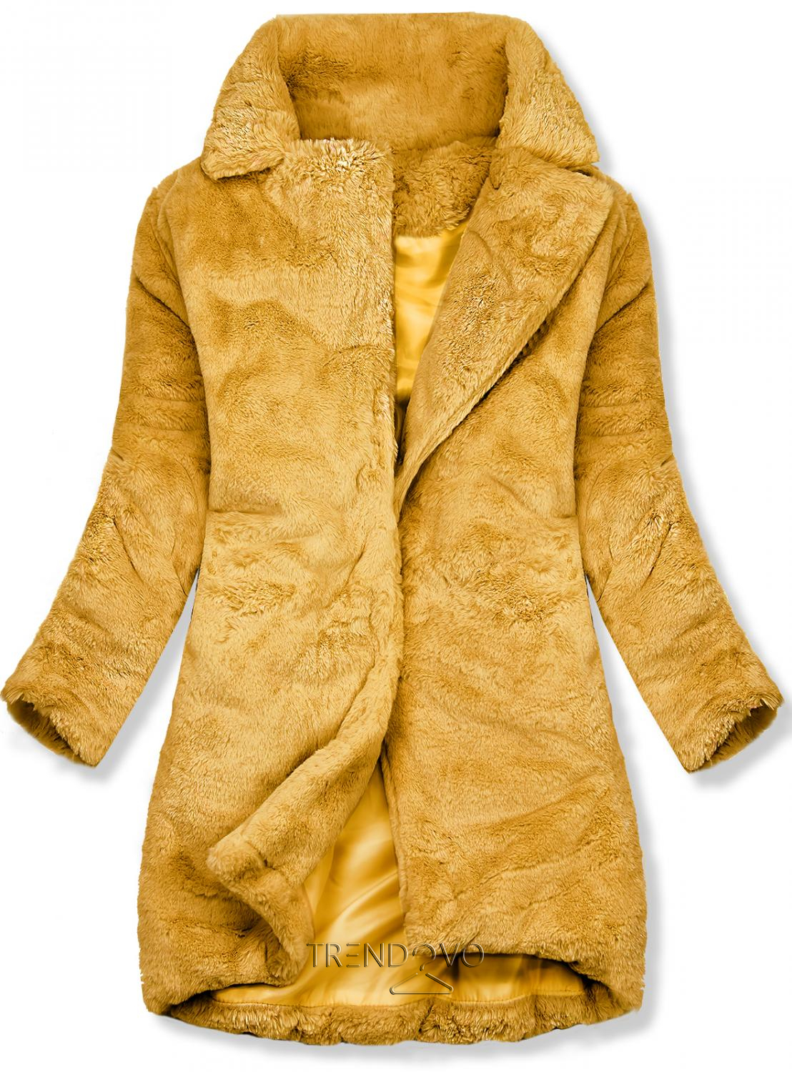 Žlutý teddy kabát