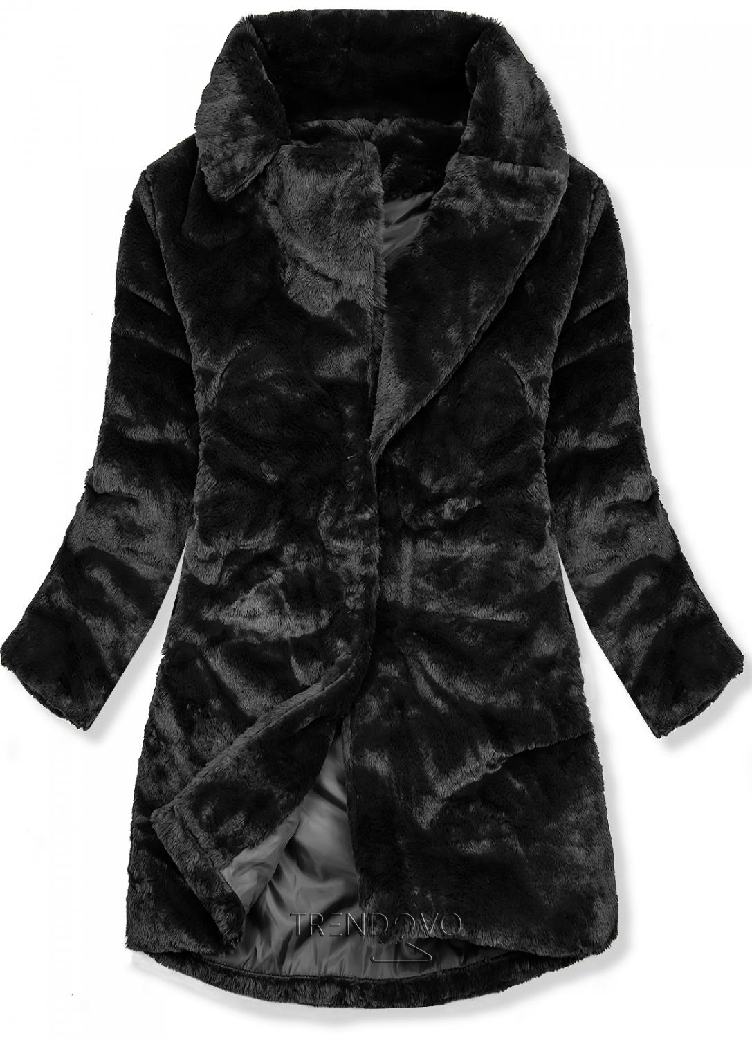 Černý teddy kabát