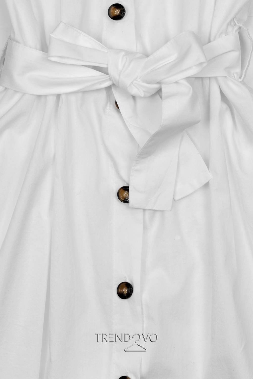 Bílé krátké košilové šaty
