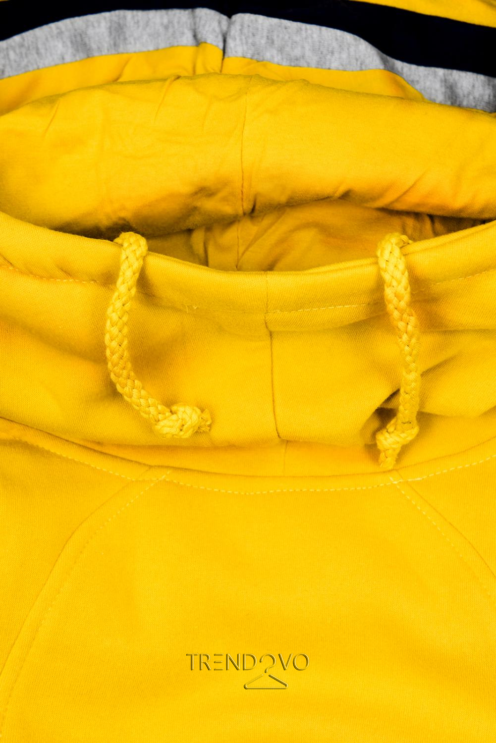 Žlutá mikina s kontrastními detaily