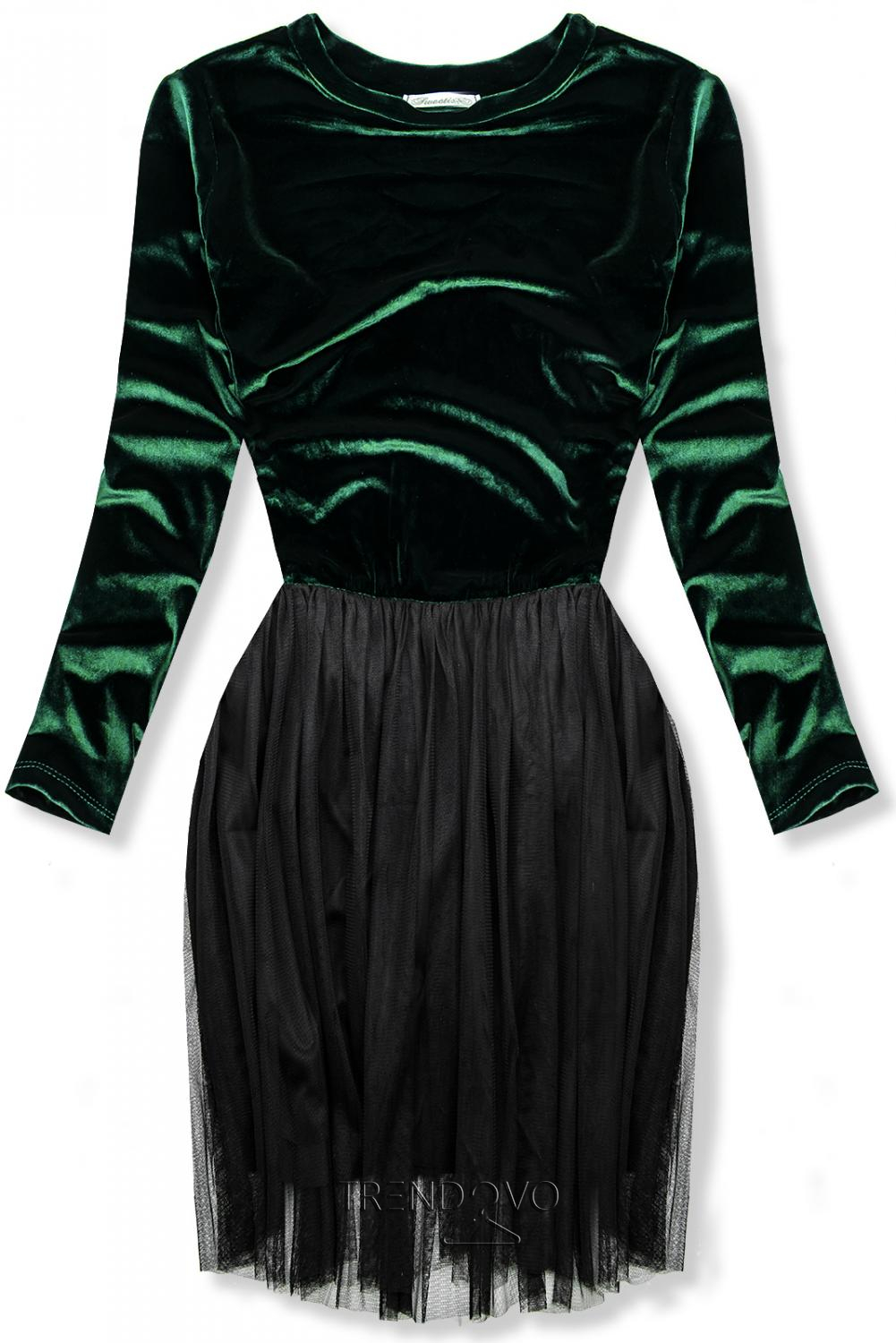 Zelené šaty s tylovou sukní