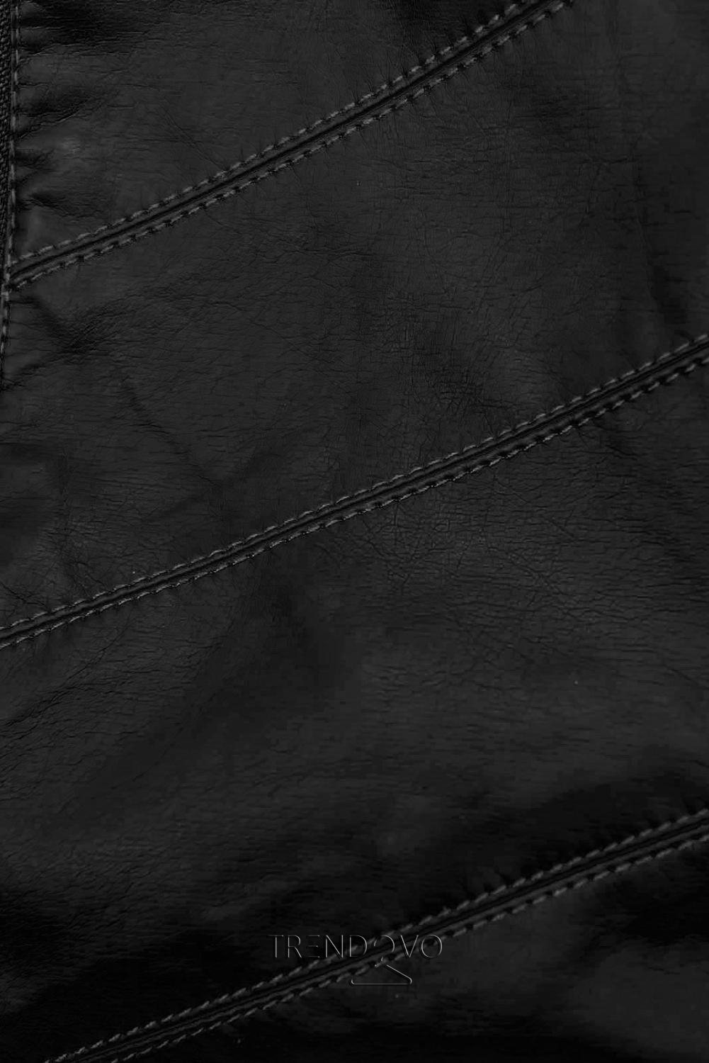 Černá koženková bunda