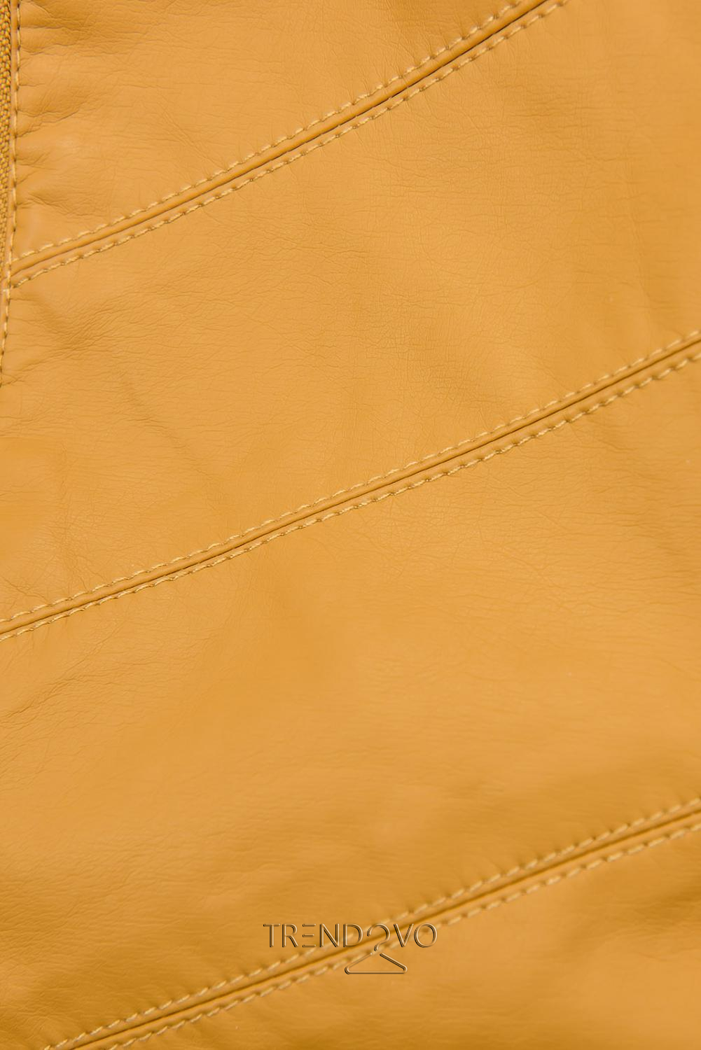 Žlutá koženková bunda