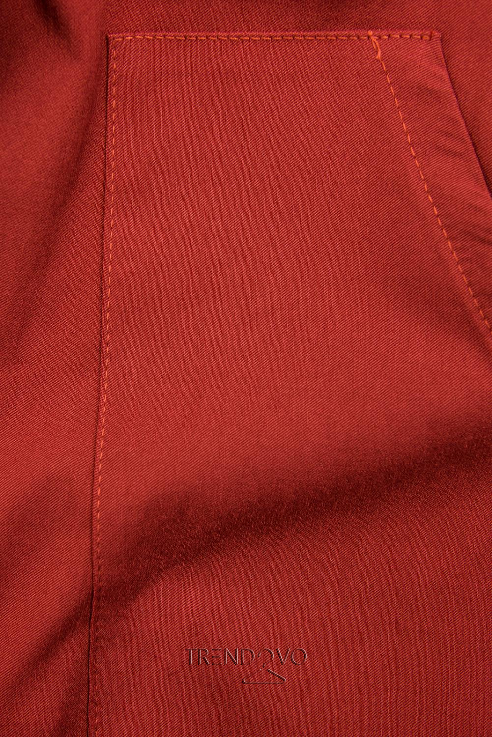 Cihlově červené pouzdrové basic šaty